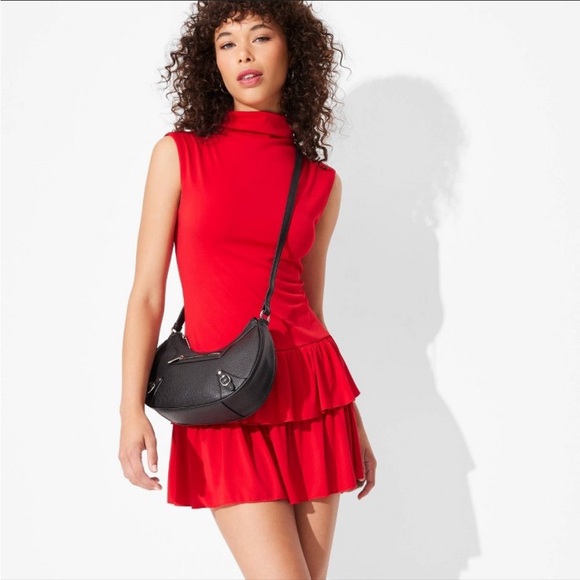 wild fable Dresses & Skirts - Chic Red Sleeveless Dress with Black Crossbody Bag